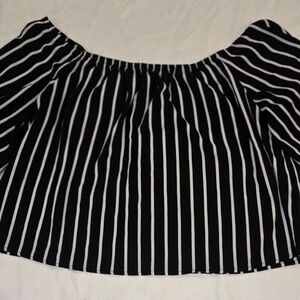 Ambiance Black and White Striped Blouse